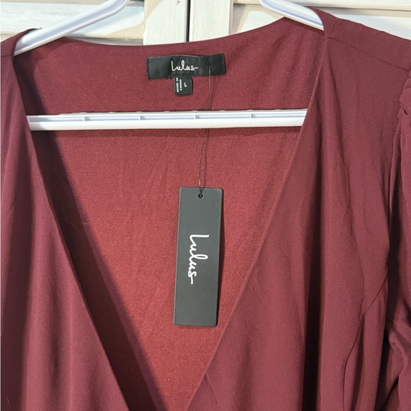 Marvelous Grace Plum Long Sleeve Tiered Wrap Maxi Dress - Picture 6 of 9